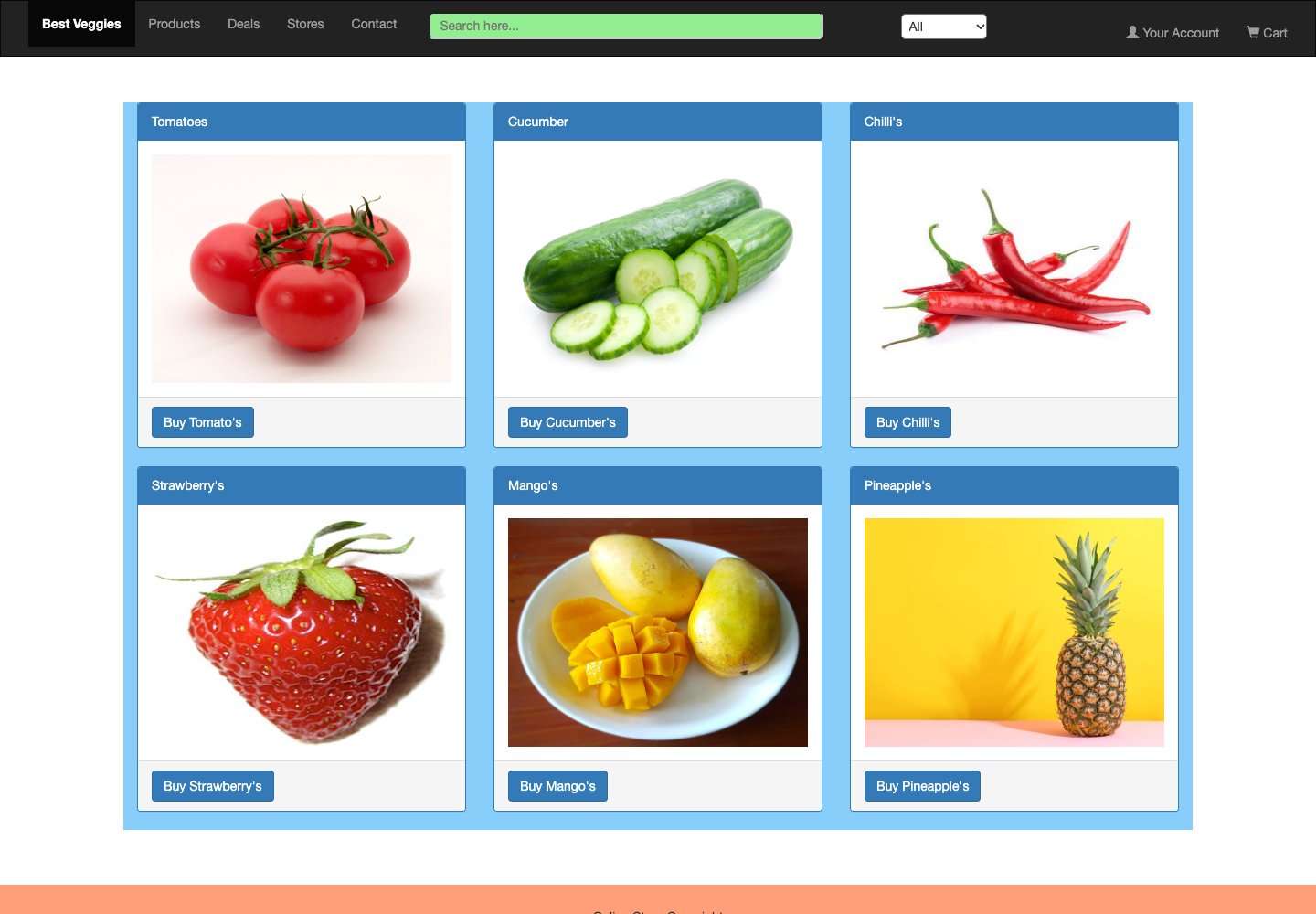 E-commerce desktop website