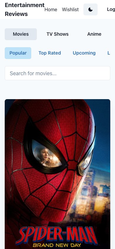 Entertainment Review mobile website